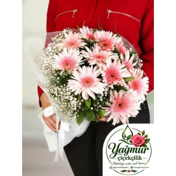 Taze Pembe Gerbera Buketi